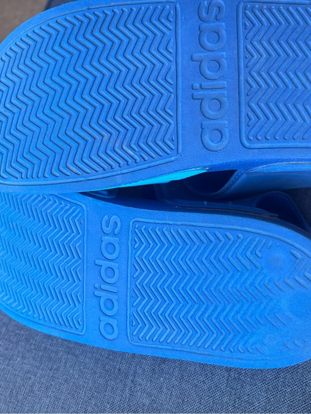 Adidas Bright Blue Sandals  with Blue Outsoles & straps